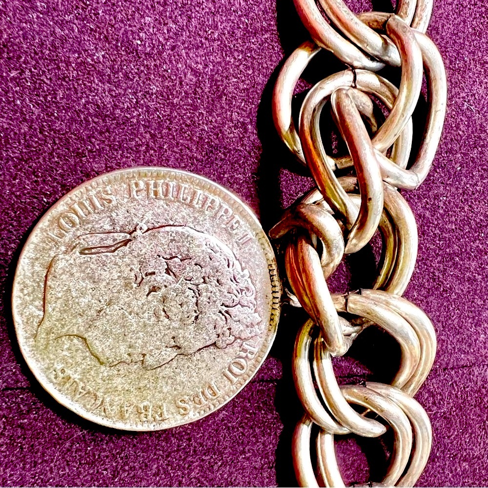 Silver Pewter chunky chain link bracelet - Picture 3 of 7